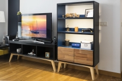 Estantería y mueble de televisión
